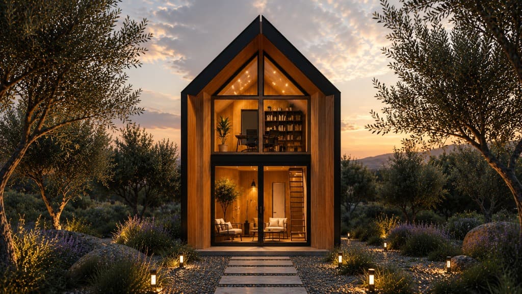 Front elevation — dusk